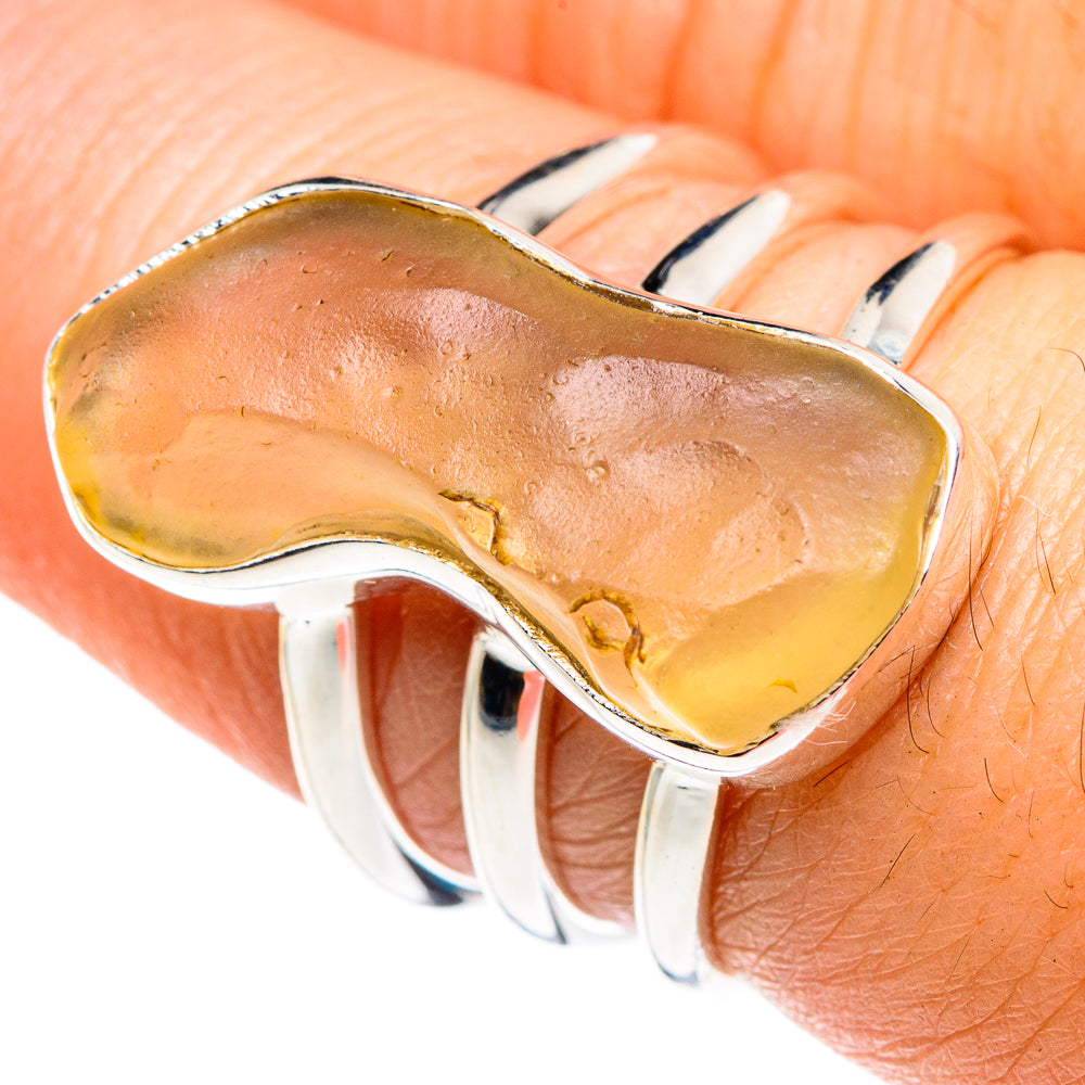 Libyan Desert Glass Rings handcrafted by Ana Silver Co - RING87854