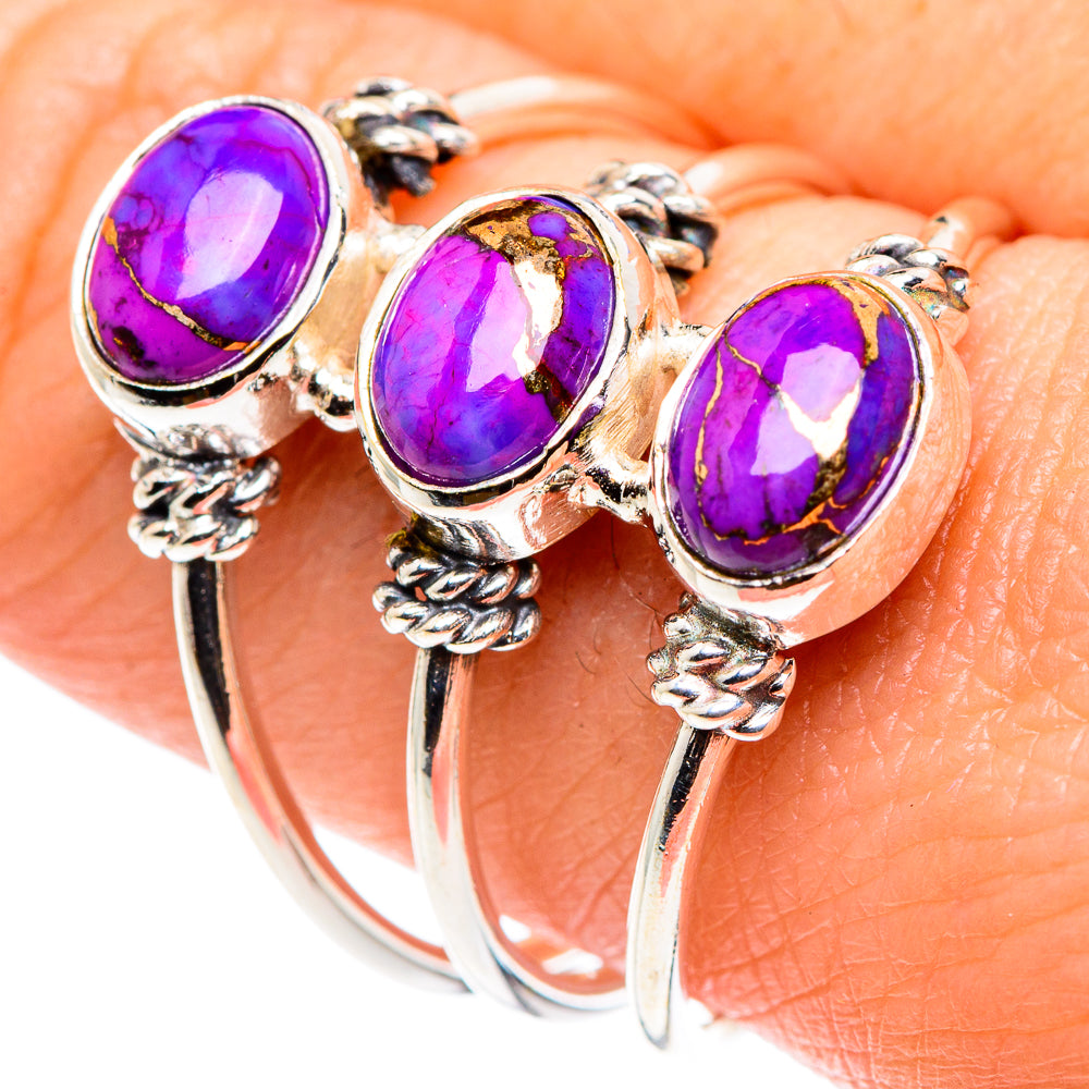 Purple Copper Composite Turquoise Rings handcrafted by Ana Silver Co - RING87859