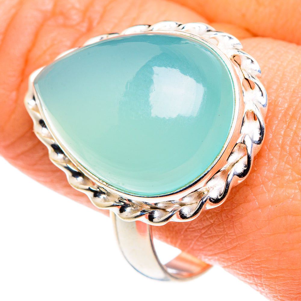 Aqua Chalcedony Rings handcrafted by Ana Silver Co - RING87866
