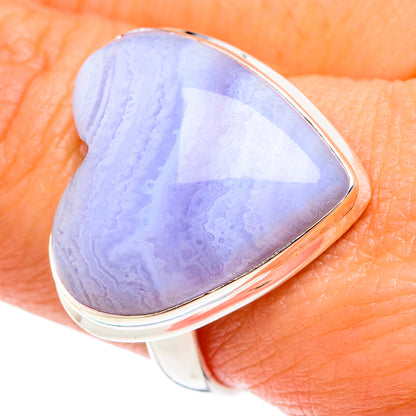 Blue Lace Agate Rings handcrafted by Ana Silver Co - RING87880