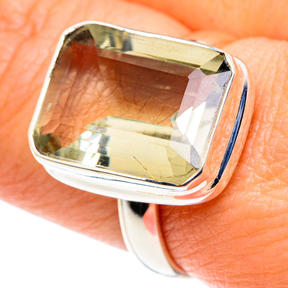 Green Amethyst Rings handcrafted by Ana Silver Co - RING87887