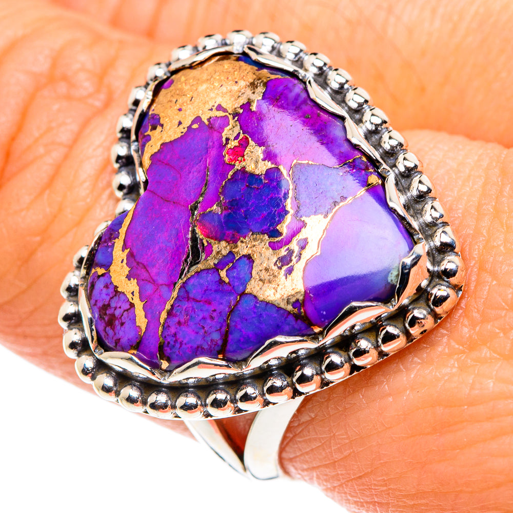 Purple Copper Composite Turquoise Rings handcrafted by Ana Silver Co - RING87892