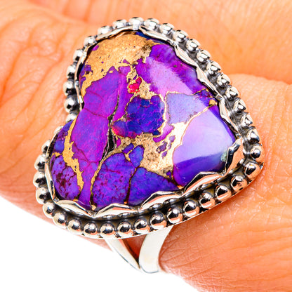 Purple Copper Composite Turquoise Rings handcrafted by Ana Silver Co - RING87892