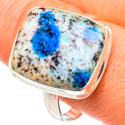 K2 Blue Azurite Rings handcrafted by Ana Silver Co - RING87913