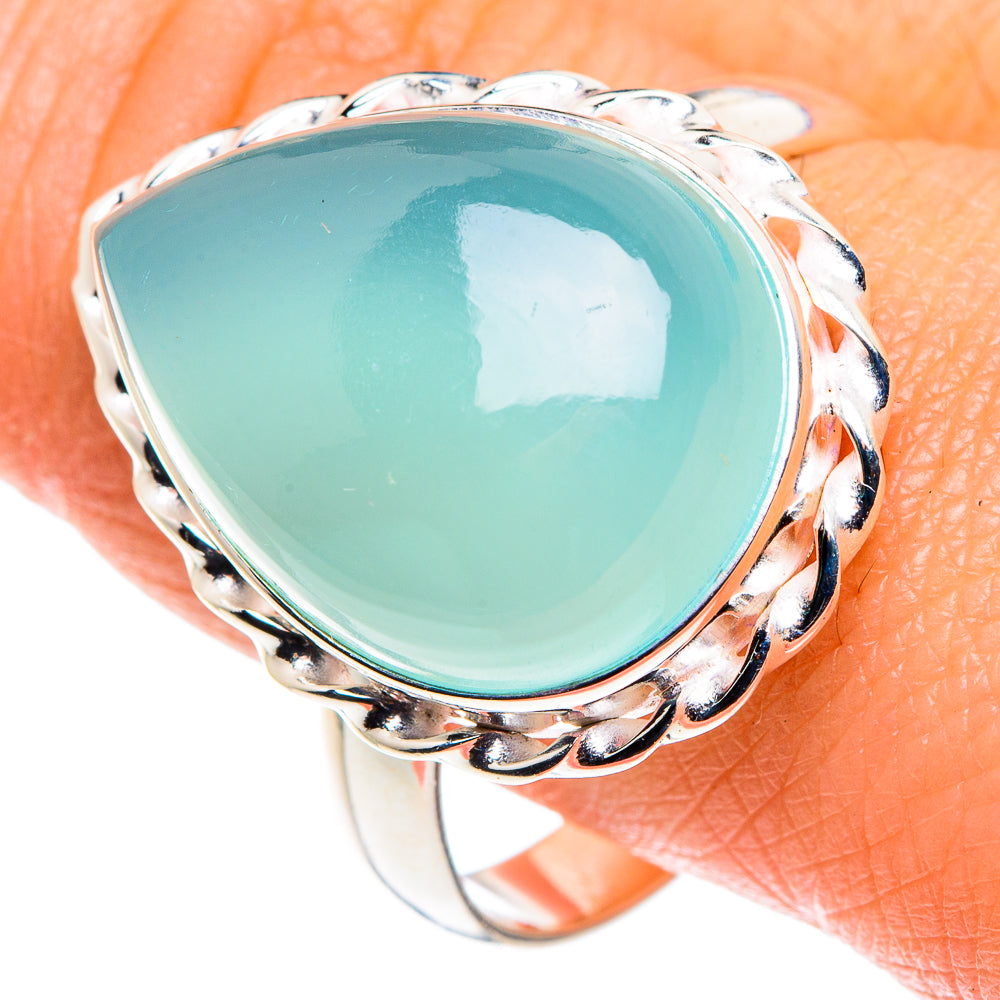 Aqua Chalcedony Rings handcrafted by Ana Silver Co - RING87914