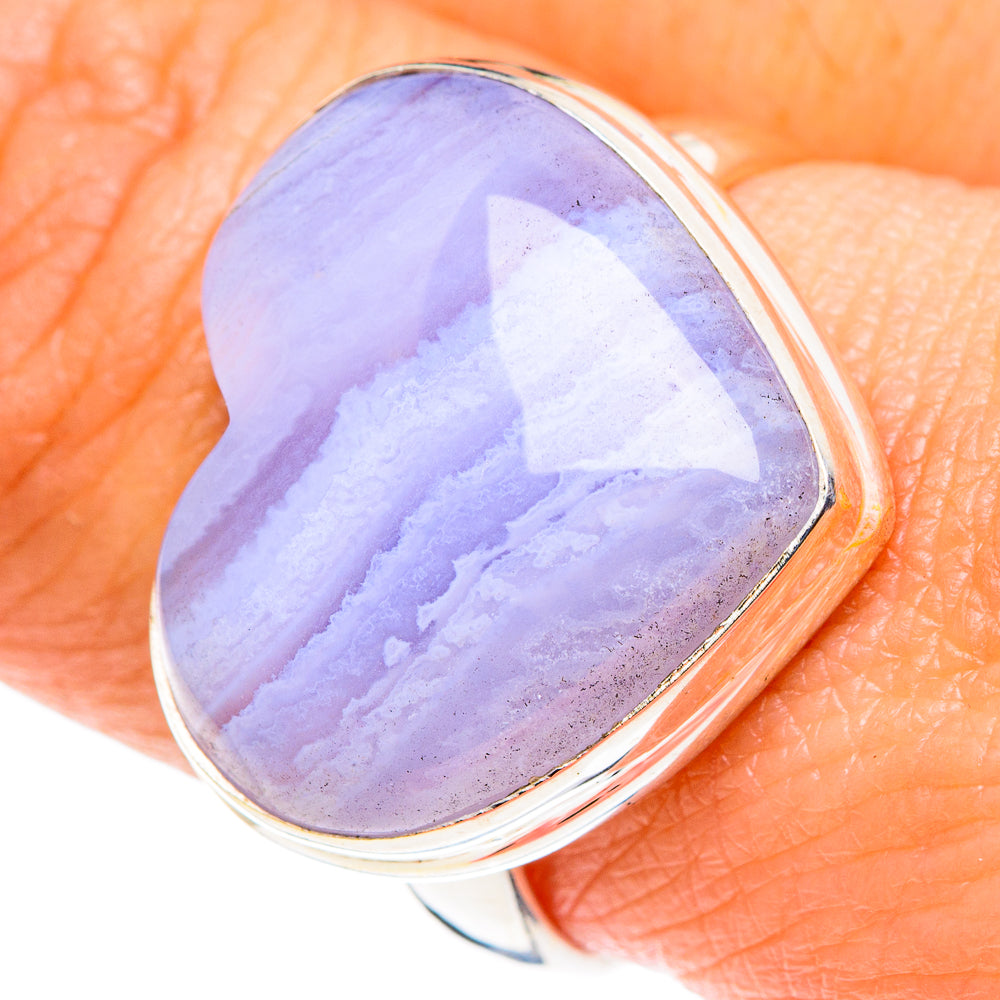 Blue Lace Agate Rings handcrafted by Ana Silver Co - RING87925