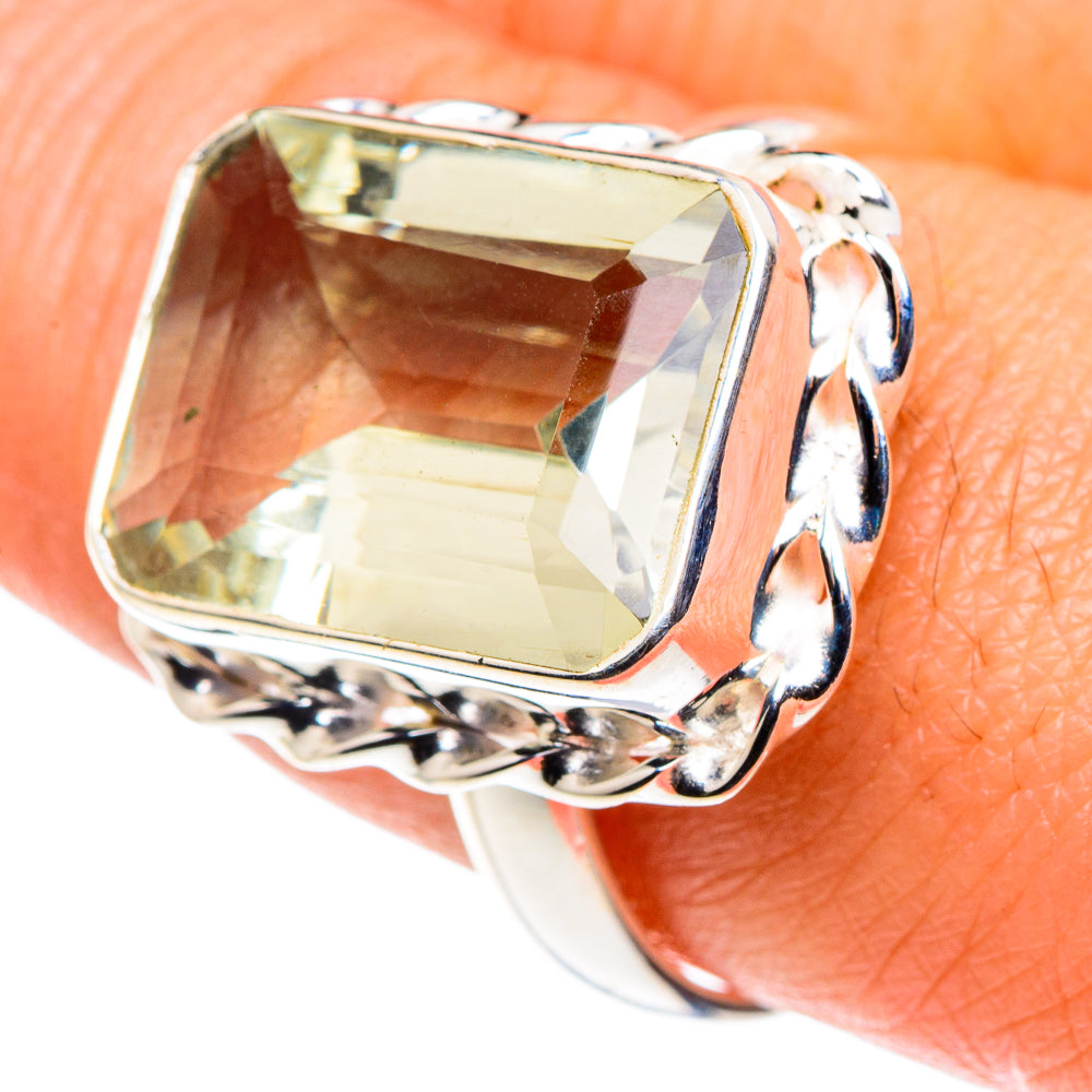 Green Amethyst Rings handcrafted by Ana Silver Co - RING87930