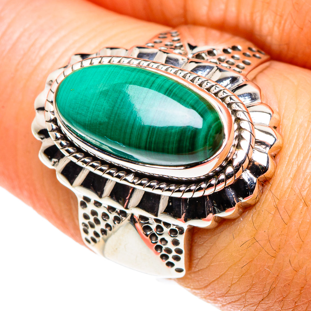 Malachite Rings handcrafted by Ana Silver Co - RING87942