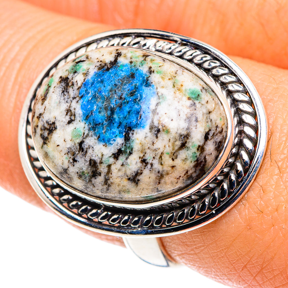 K2 Blue Azurite Rings handcrafted by Ana Silver Co - RING87950