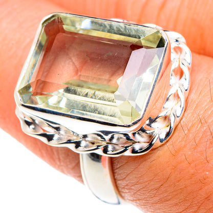 Green Amethyst Rings handcrafted by Ana Silver Co - RING87954