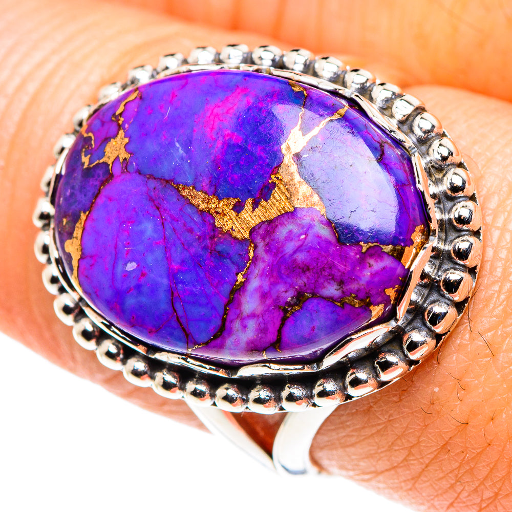 Purple Copper Composite Turquoise Rings handcrafted by Ana Silver Co - RING87969