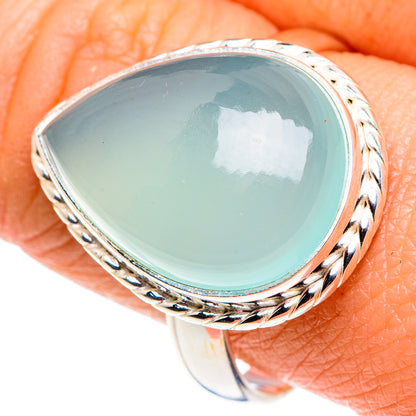 Aqua Chalcedony Rings handcrafted by Ana Silver Co - RING87974