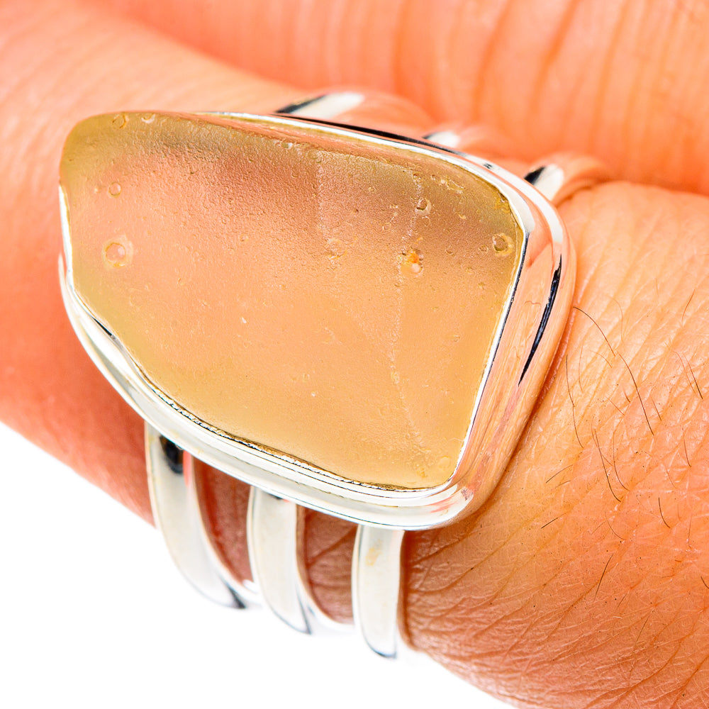 Libyan Desert Glass Rings handcrafted by Ana Silver Co - RING87981