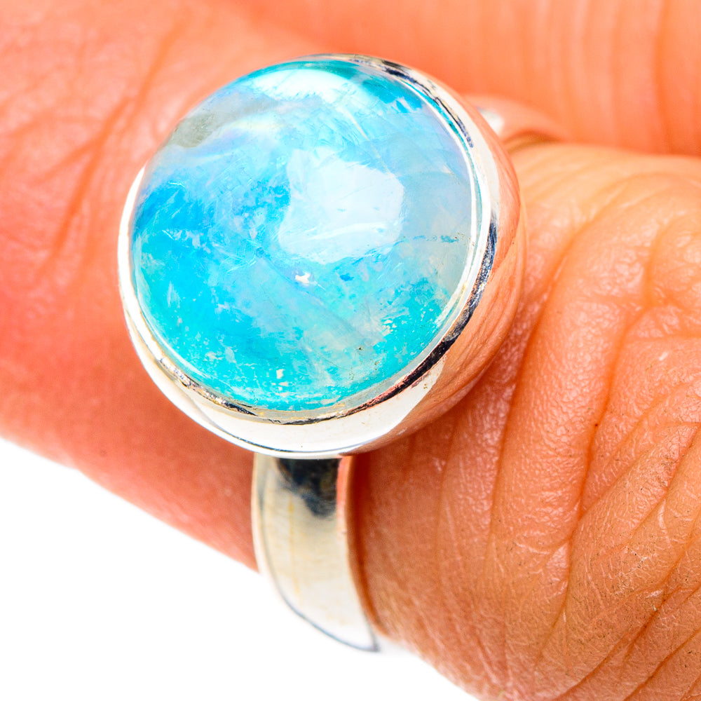Rainbow Moonstone Rings handcrafted by Ana Silver Co - RING87996