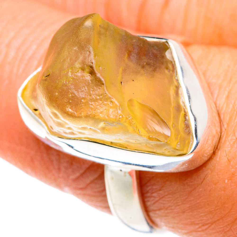 Libyan Desert Glass Rings handcrafted by Ana Silver Co - RING88000