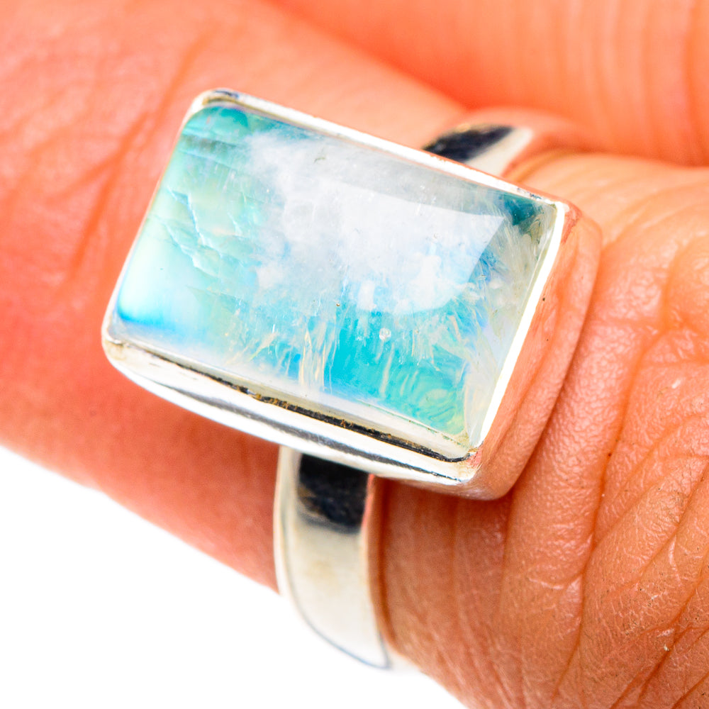 Green Moonstone Rings handcrafted by Ana Silver Co - RING88005