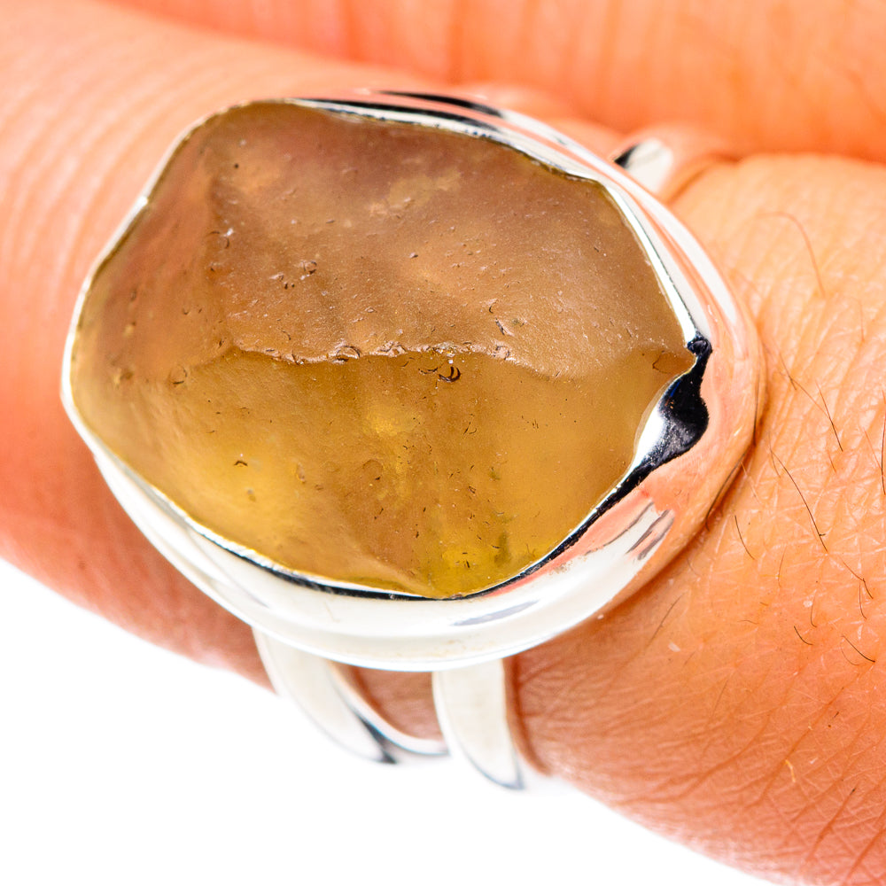 Libyan Desert Glass Rings handcrafted by Ana Silver Co - RING88008