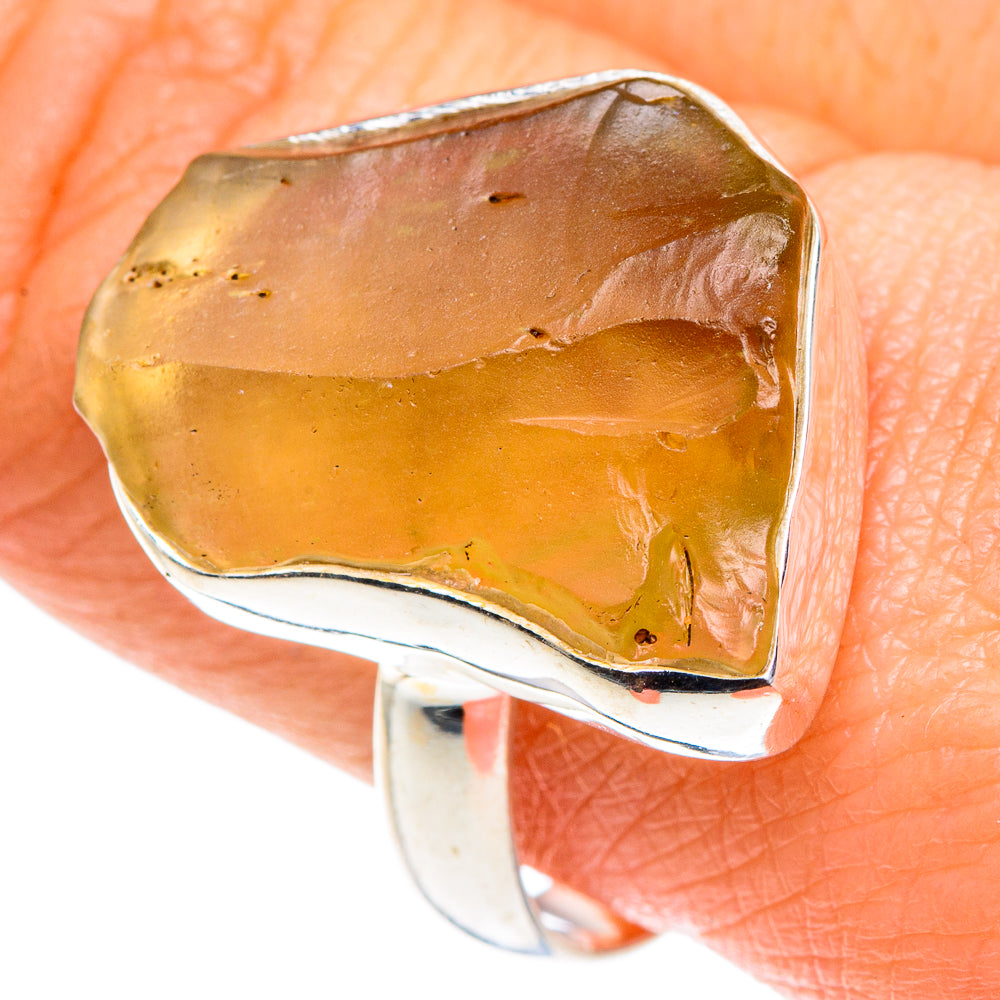 Libyan Desert Glass Rings handcrafted by Ana Silver Co - RING88009