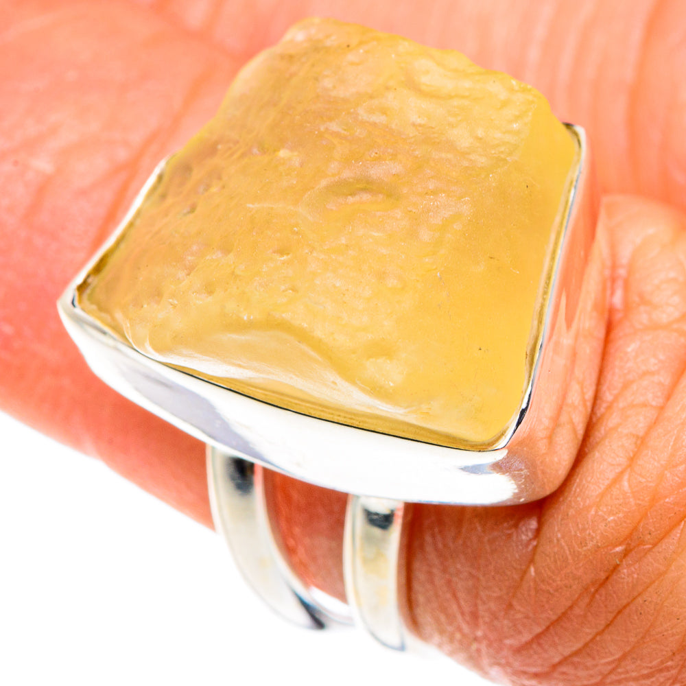 Libyan Desert Glass Rings handcrafted by Ana Silver Co - RING88010