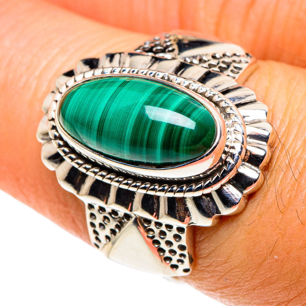 Malachite Rings handcrafted by Ana Silver Co - RING88012