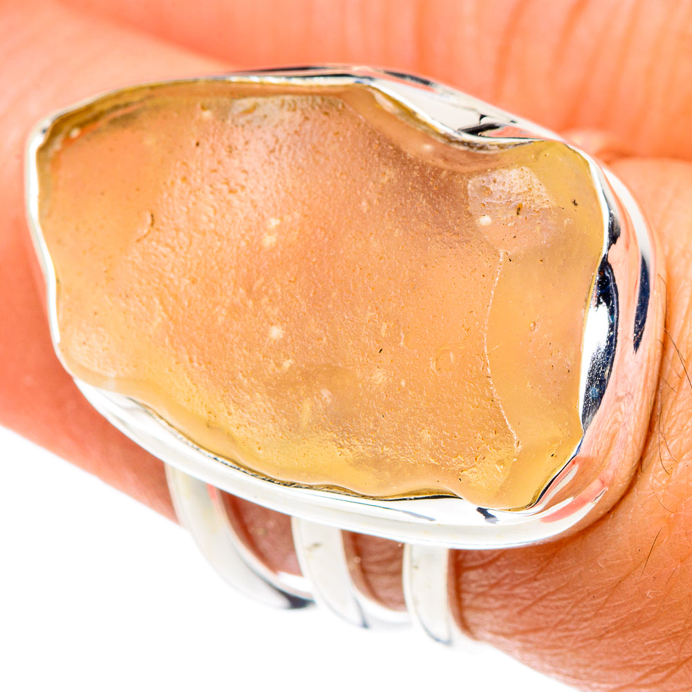 Libyan Desert Glass Rings handcrafted by Ana Silver Co - RING88017