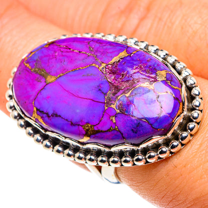 Purple Copper Composite Turquoise Rings handcrafted by Ana Silver Co - RING88021
