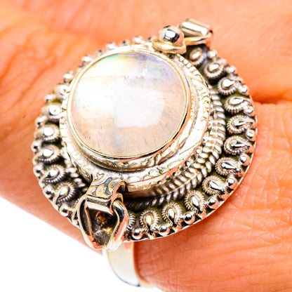 Rainbow Moonstone Rings handcrafted by Ana Silver Co - RING88025
