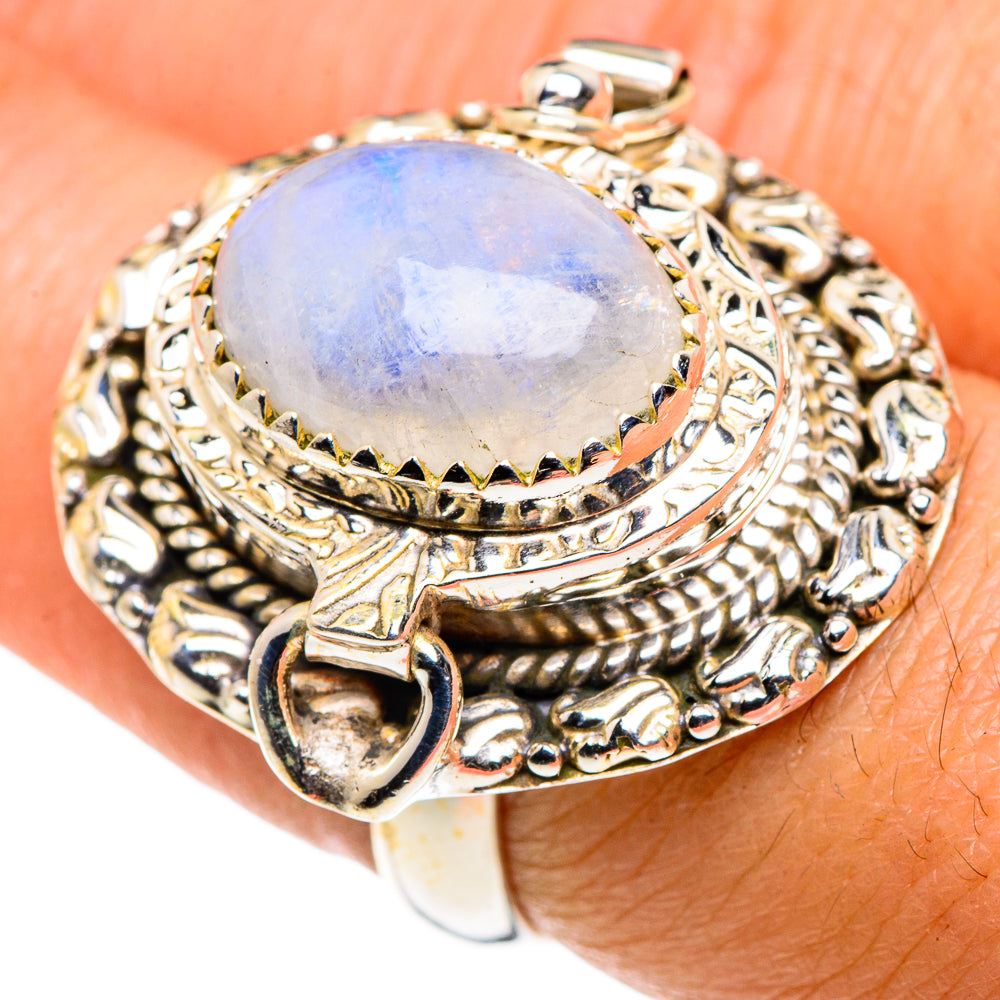 Rainbow Moonstone Rings handcrafted by Ana Silver Co - RING88026
