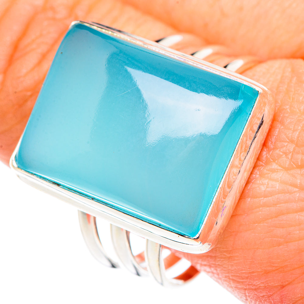 Aqua Chalcedony Rings handcrafted by Ana Silver Co - RING88032