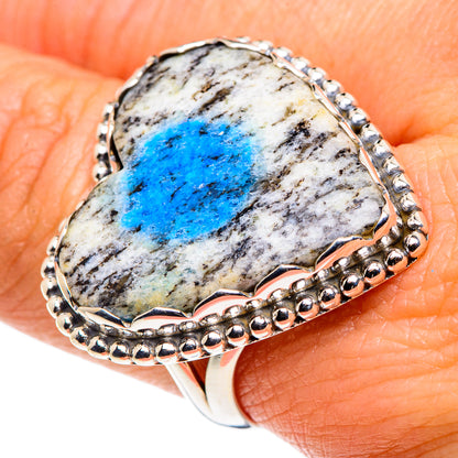 K2 Blue Azurite Rings handcrafted by Ana Silver Co - RING88035