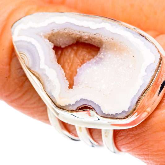 White Geode Slice Rings handcrafted by Ana Silver Co - RING88054