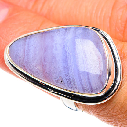 Blue Lace Agate Rings handcrafted by Ana Silver Co - RING88058