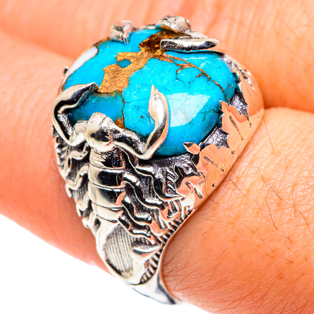 Blue Copper Composite Turquoise Rings handcrafted by Ana Silver Co - RING88063