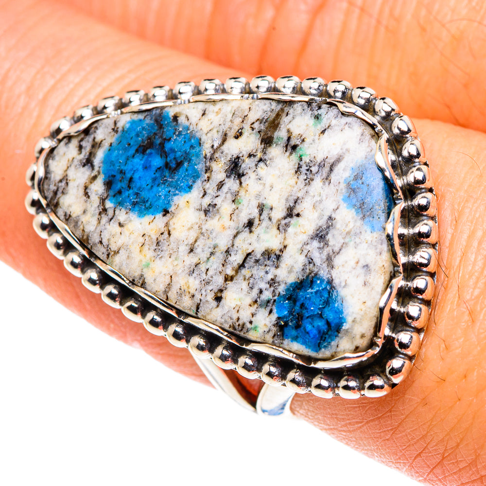 K2 Blue Azurite Rings handcrafted by Ana Silver Co - RING88069