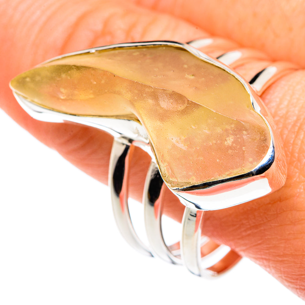 Libyan Desert Glass Rings handcrafted by Ana Silver Co - RING88078