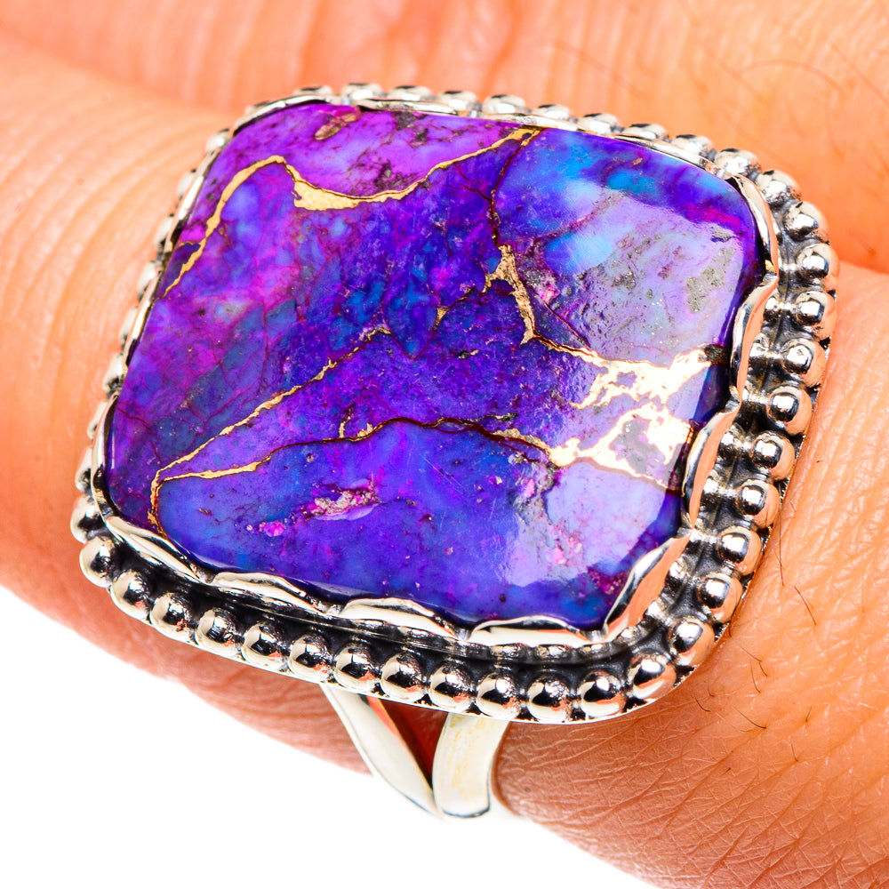 Purple Copper Composite Turquoise Rings handcrafted by Ana Silver Co - RING88082