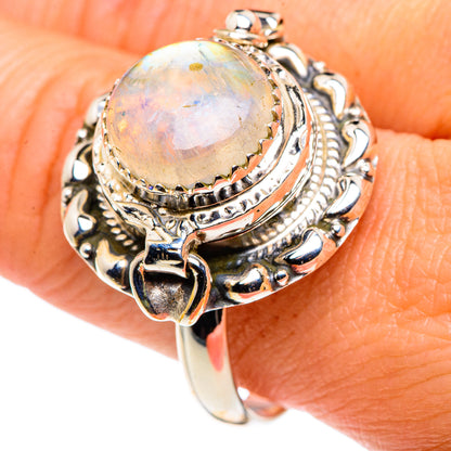 Rainbow Moonstone Rings handcrafted by Ana Silver Co - RING88085