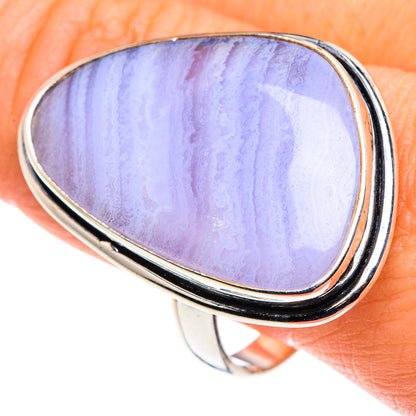 Blue Lace Agate Rings handcrafted by Ana Silver Co - RING88087