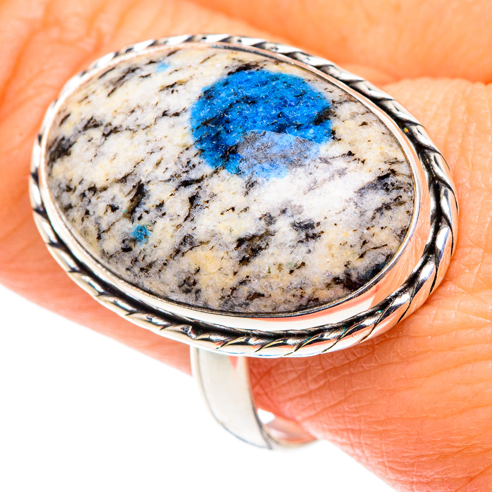 K2 Blue Azurite Rings handcrafted by Ana Silver Co - RING88093