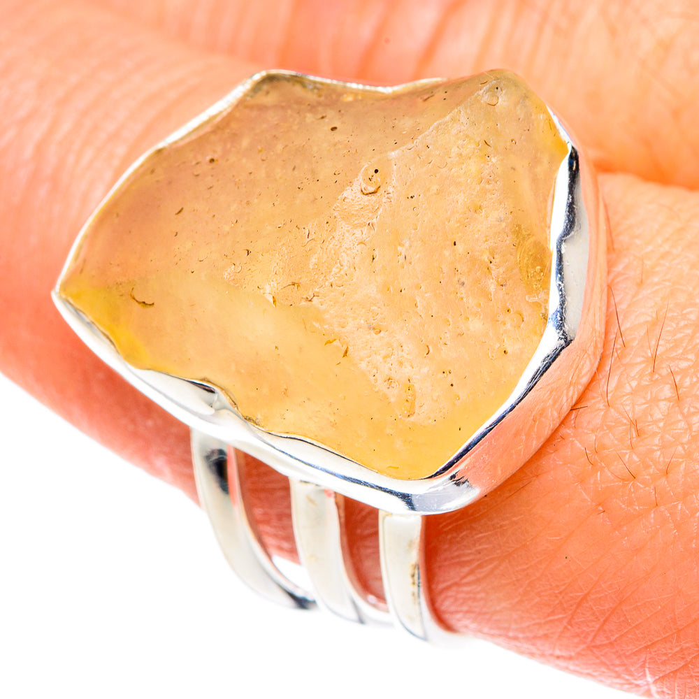 Libyan Desert Glass Rings handcrafted by Ana Silver Co - RING88108