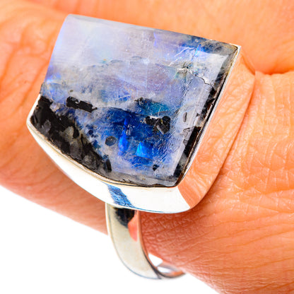 Rainbow Moonstone Rings handcrafted by Ana Silver Co - RING88112