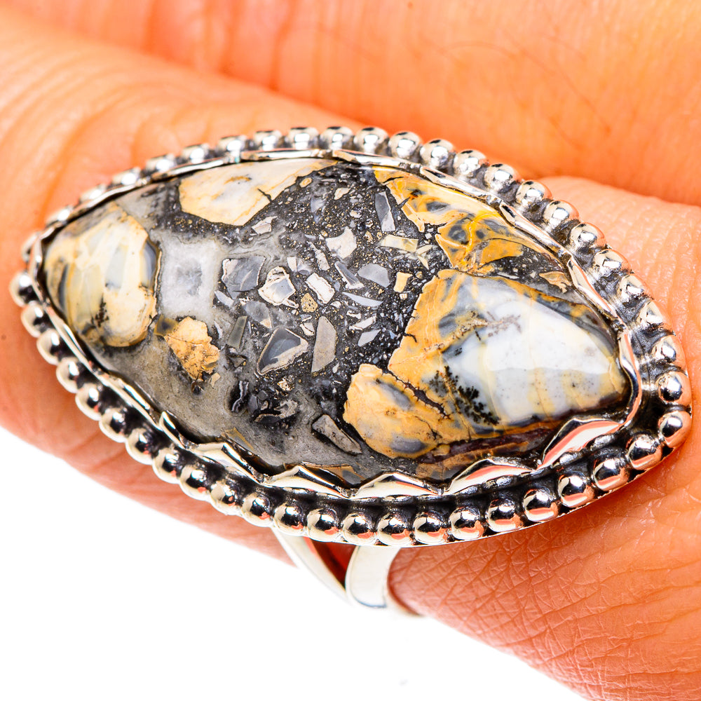 Pyrite Agate Rings handcrafted by Ana Silver Co - RING88127