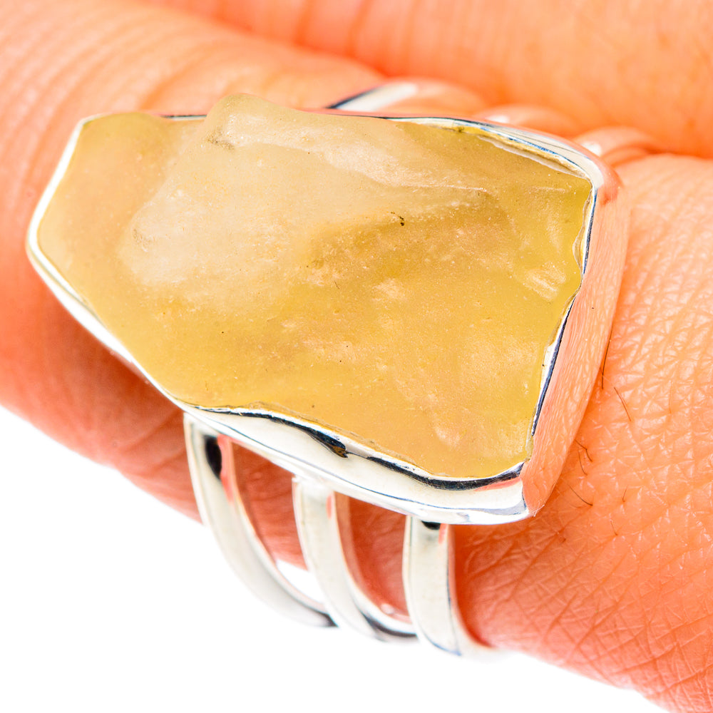 Libyan Desert Glass Rings handcrafted by Ana Silver Co - RING88128