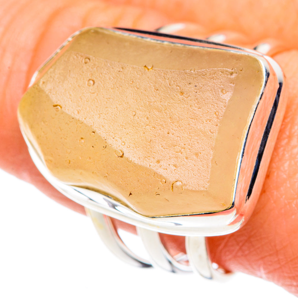 Libyan Desert Glass Rings handcrafted by Ana Silver Co - RING88129