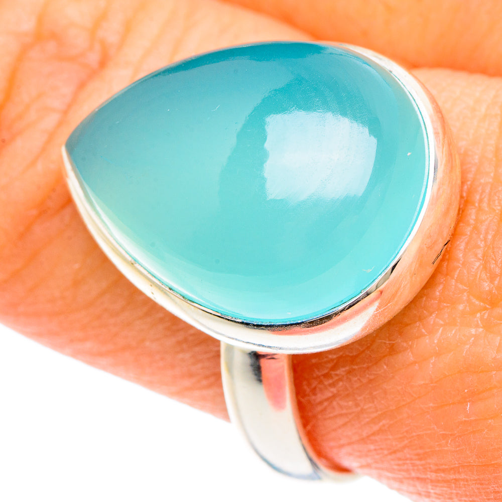 Aqua Chalcedony Rings handcrafted by Ana Silver Co - RING88137