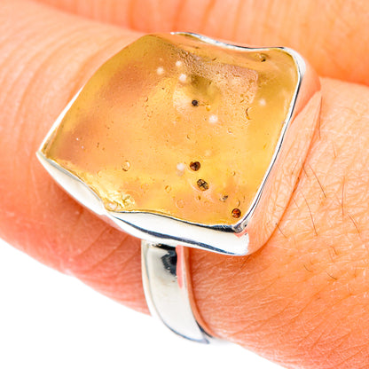 Libyan Desert Glass Rings handcrafted by Ana Silver Co - RING88145