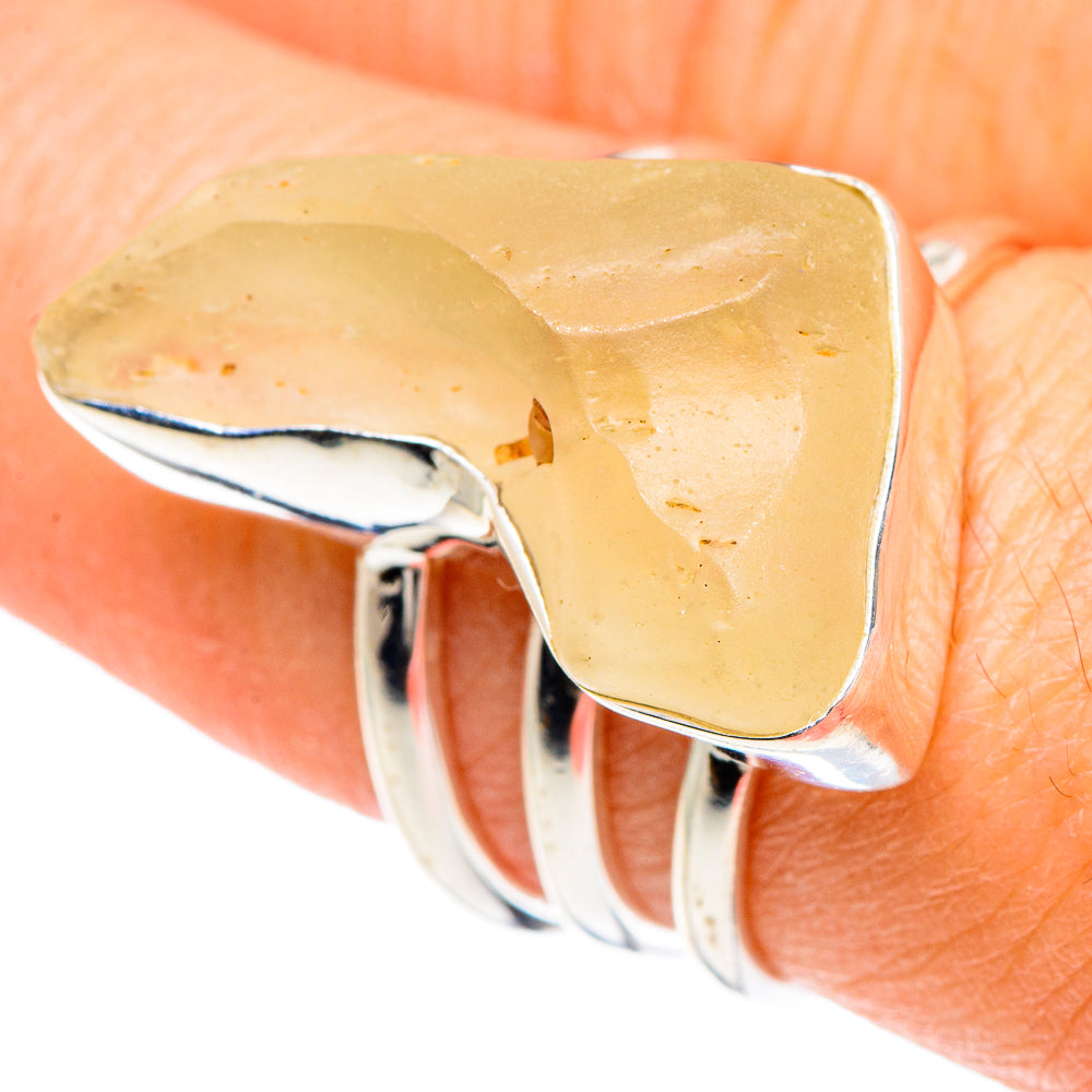Libyan Desert Glass Rings handcrafted by Ana Silver Co - RING88146