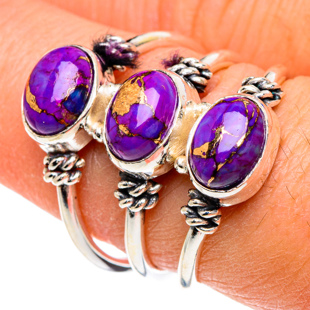 Purple Copper Composite Turquoise Rings handcrafted by Ana Silver Co - RING88151