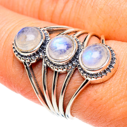Rainbow Moonstone Rings handcrafted by Ana Silver Co - RING88158