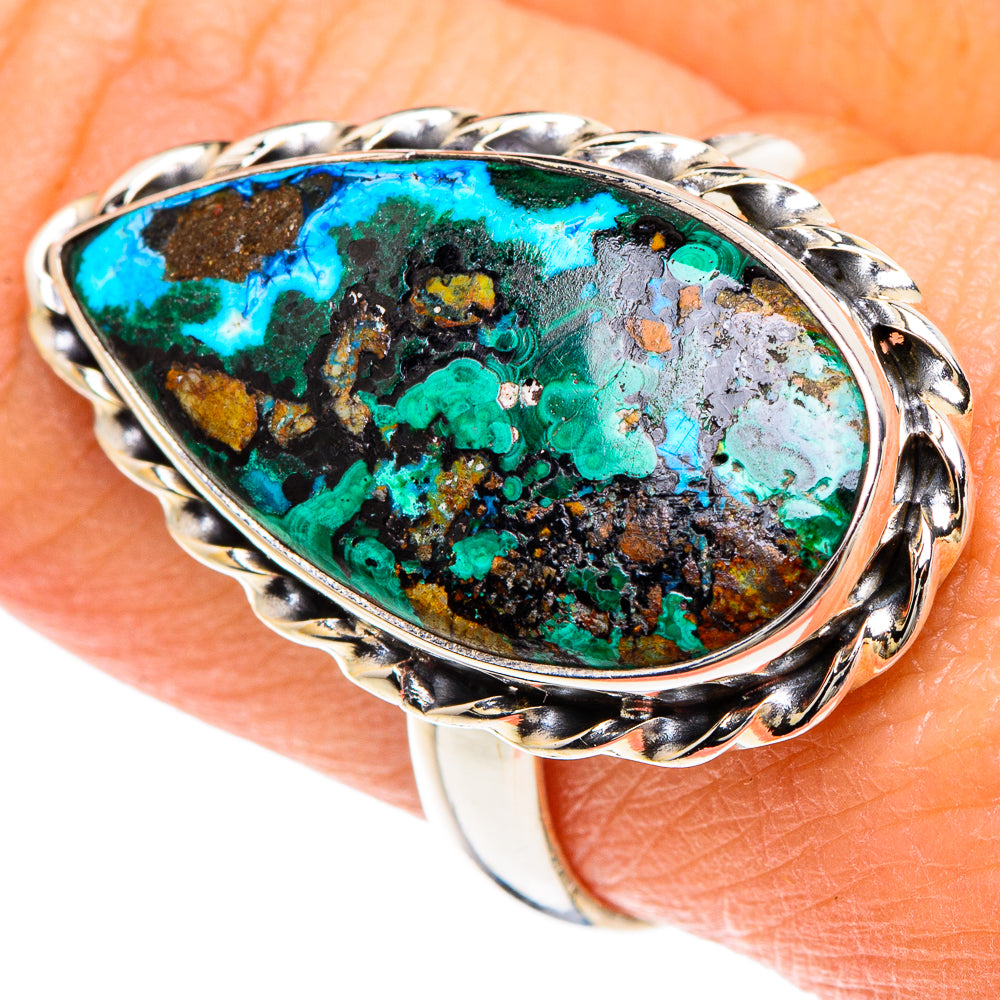 Malachite In Chrysocolla Rings handcrafted by Ana Silver Co - RING88159
